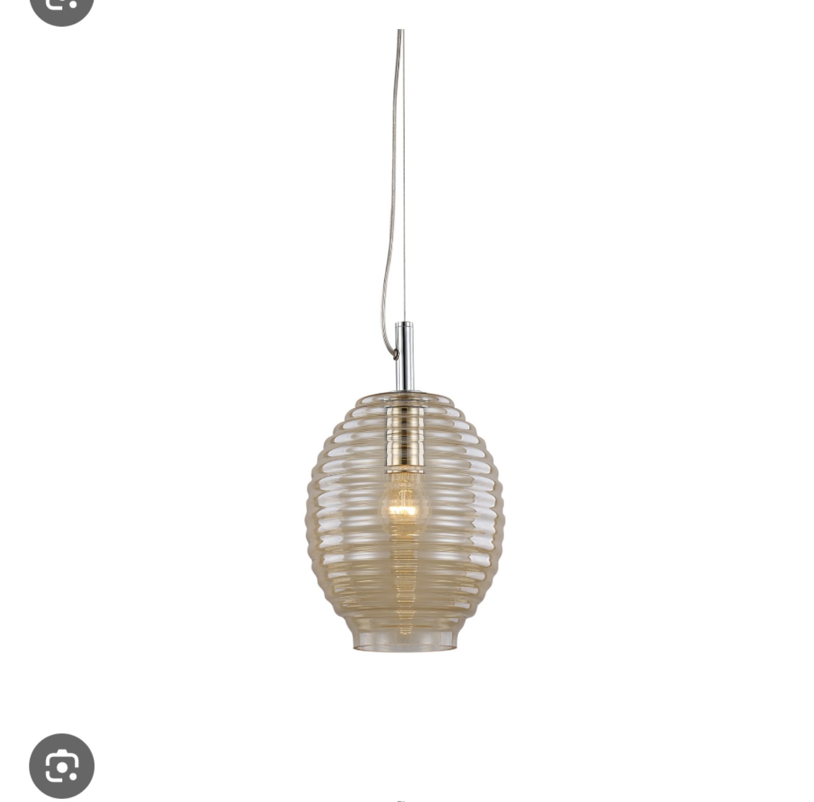 Glass beehive pendant light- brand new, in box
