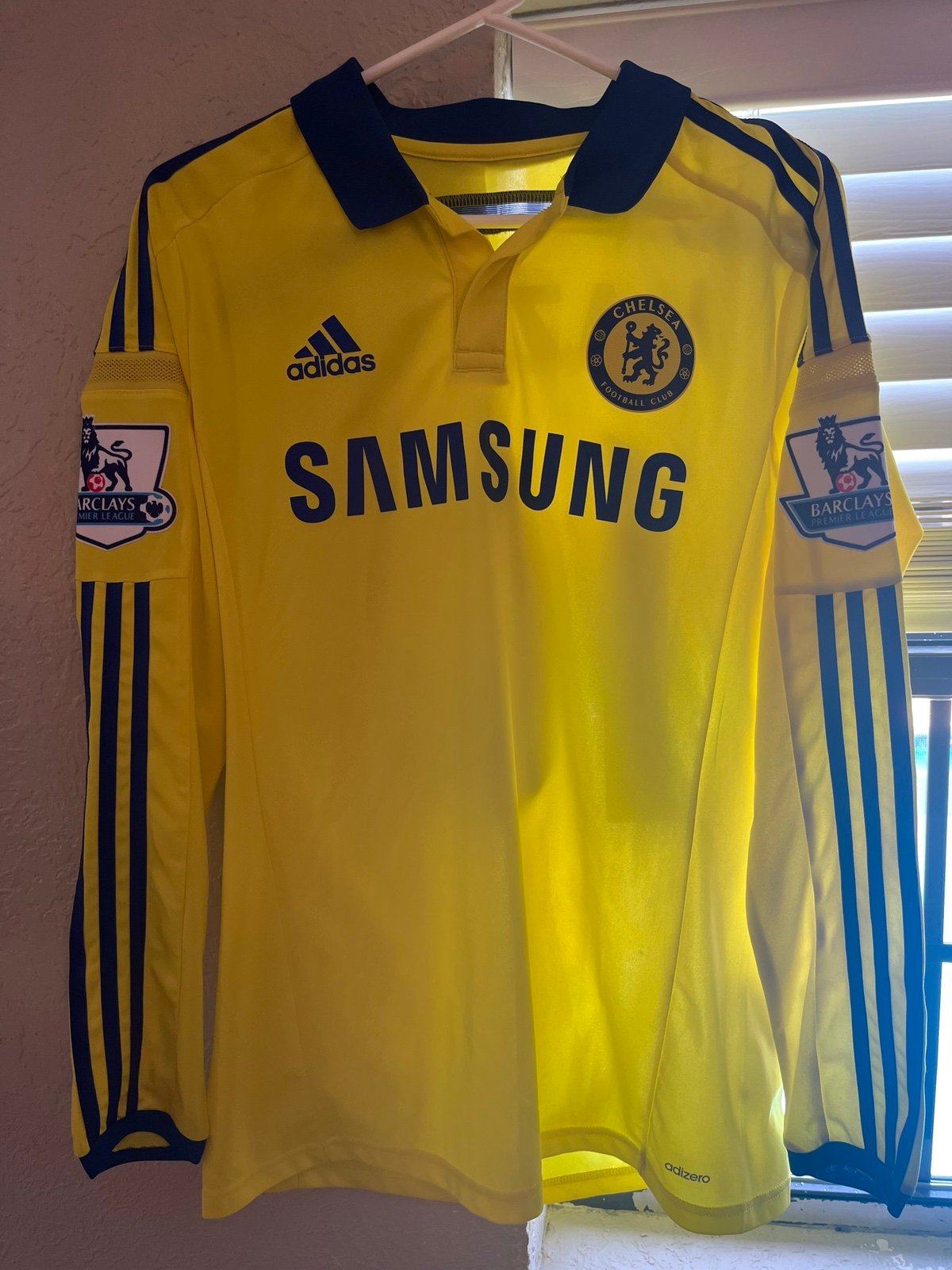 14/15 Chelsea Away Player Issued Eden Hazard #10 long sleeve soccer jersey
