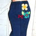 Vintage Battani Blue Suede Knickers Capri Pants S