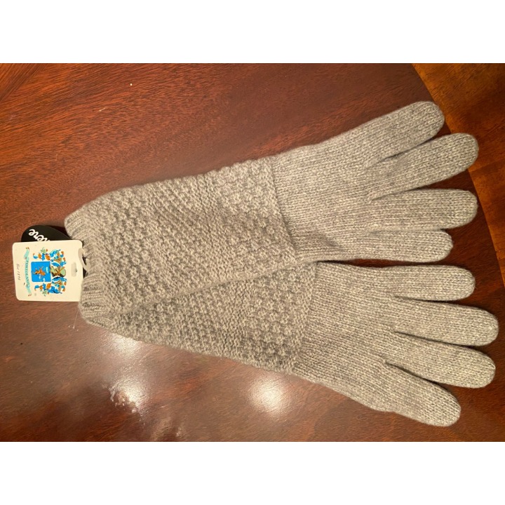 New! NWT Portolano 100% Cashmere Gray Gloves One Size