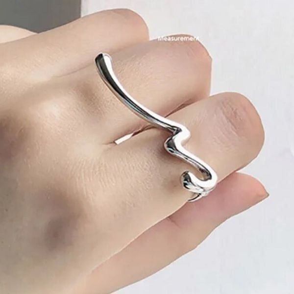 The Irregular Signature 2 finger Ring in Silver