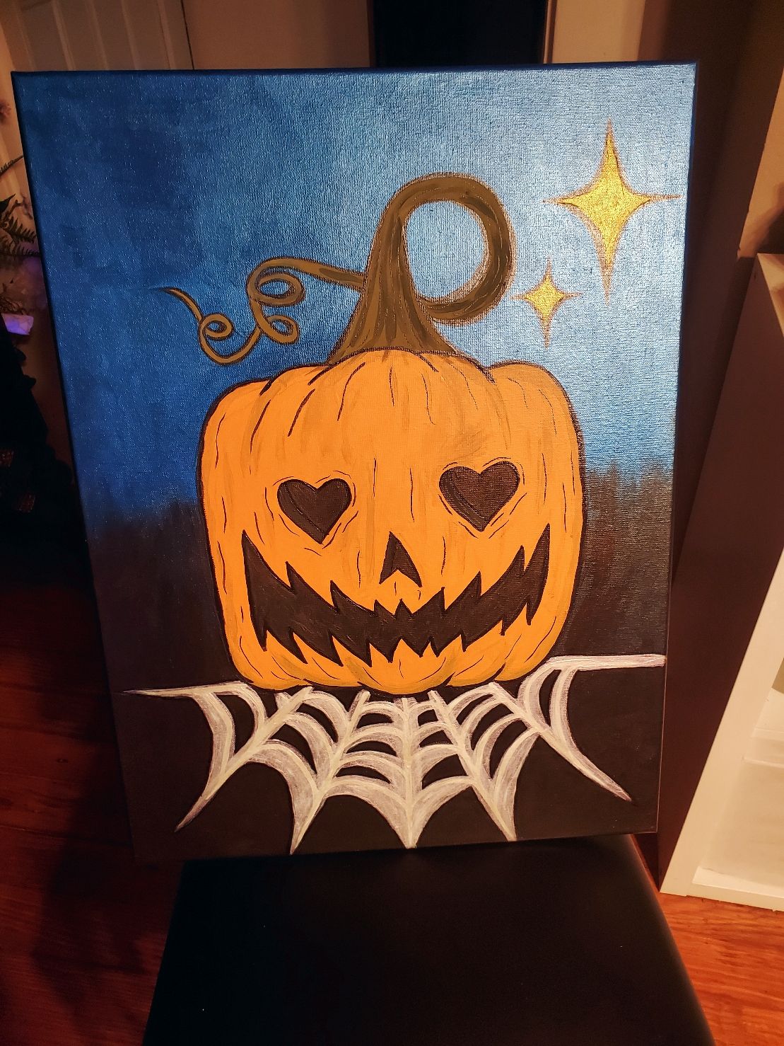 Spooky pumpkin painting