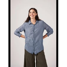 CP Shades | Romy Cottonsilk Button Down Shirt Chambray Blue Size Small