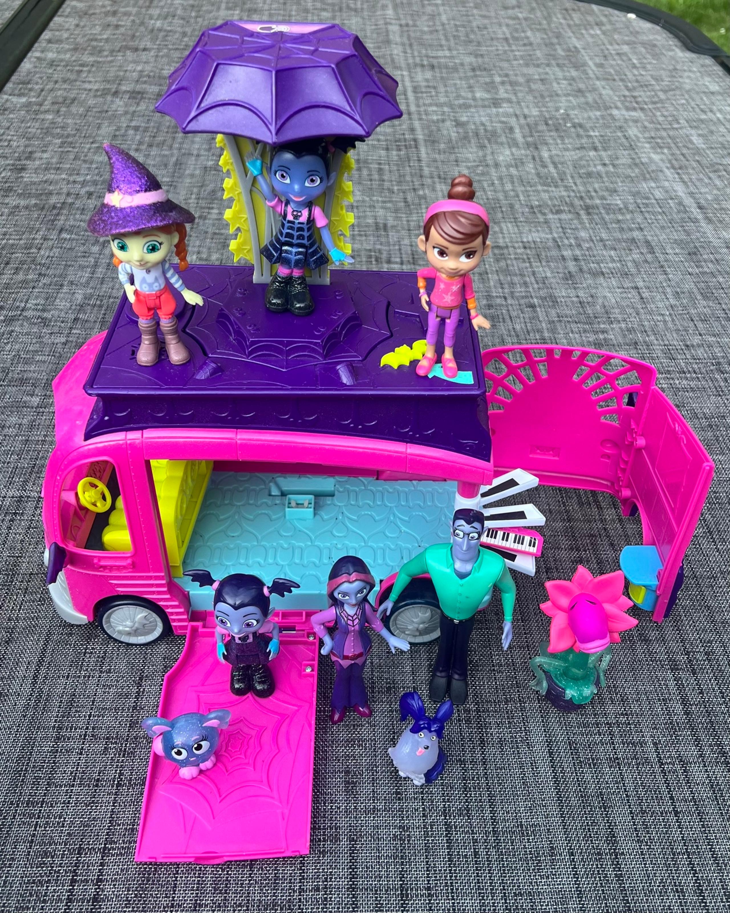 Disney VAMPIRINA Rock N' Jam Touring Van Lot Toy Purple Bus Talking Music Works