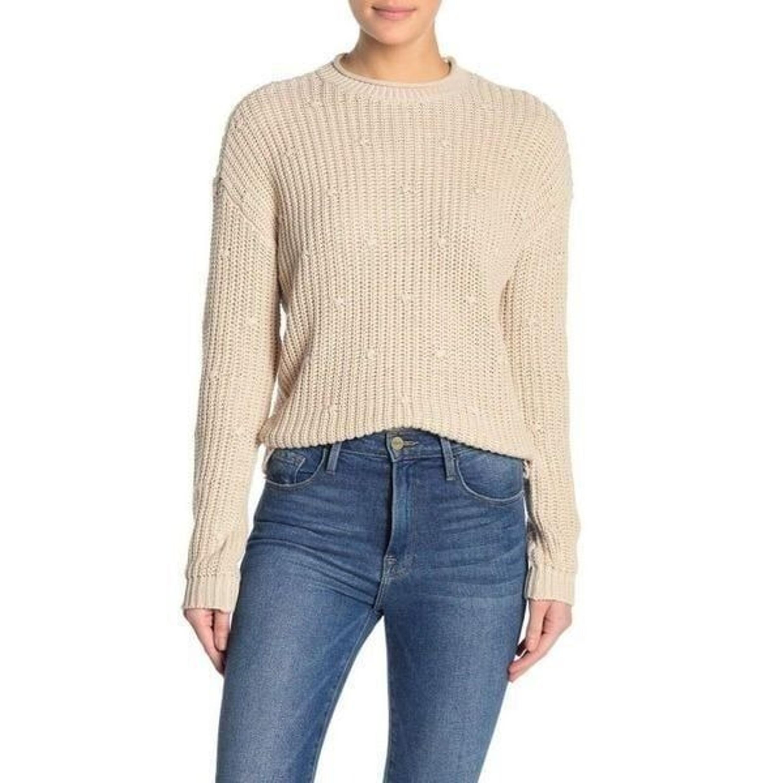 Abound Ribbed Dolman Sweater Beige XS