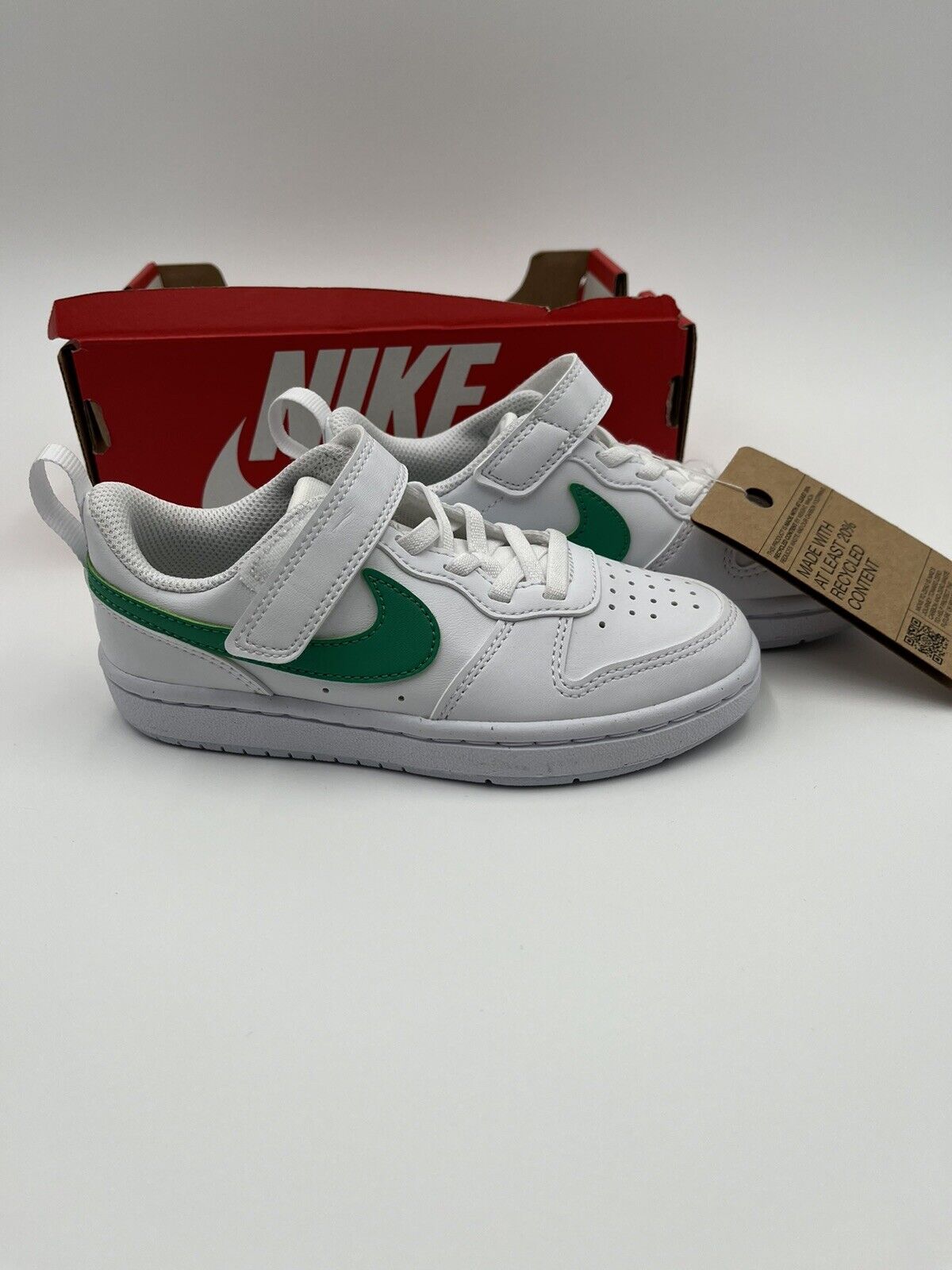 Nike Court Borough Low Recraft PS White Stadium Green Preschool SZ 11cDV5457-109