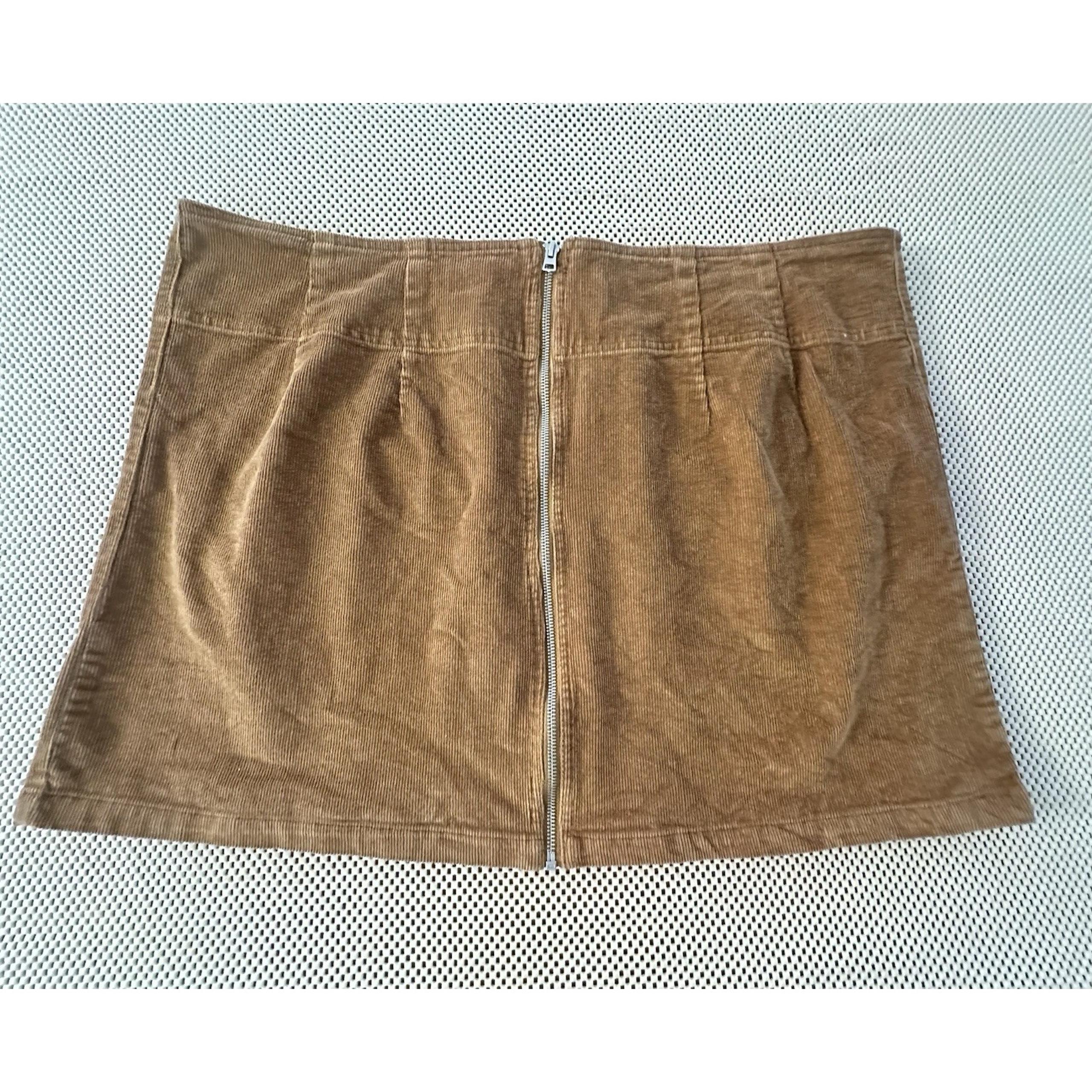 Wild Fable Mini Skirt Women Plus Sz 24W A-Line Full Zip Mid Rise Corduroy Zip Up