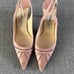 Jimmy Choo Leather Pointed-Toe Slingback Light Pink Women's Size 39.5 - 9.5