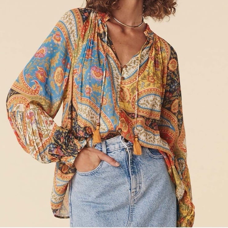 NWT Spell Belladonna Blouse in Kaleidoscope-Small