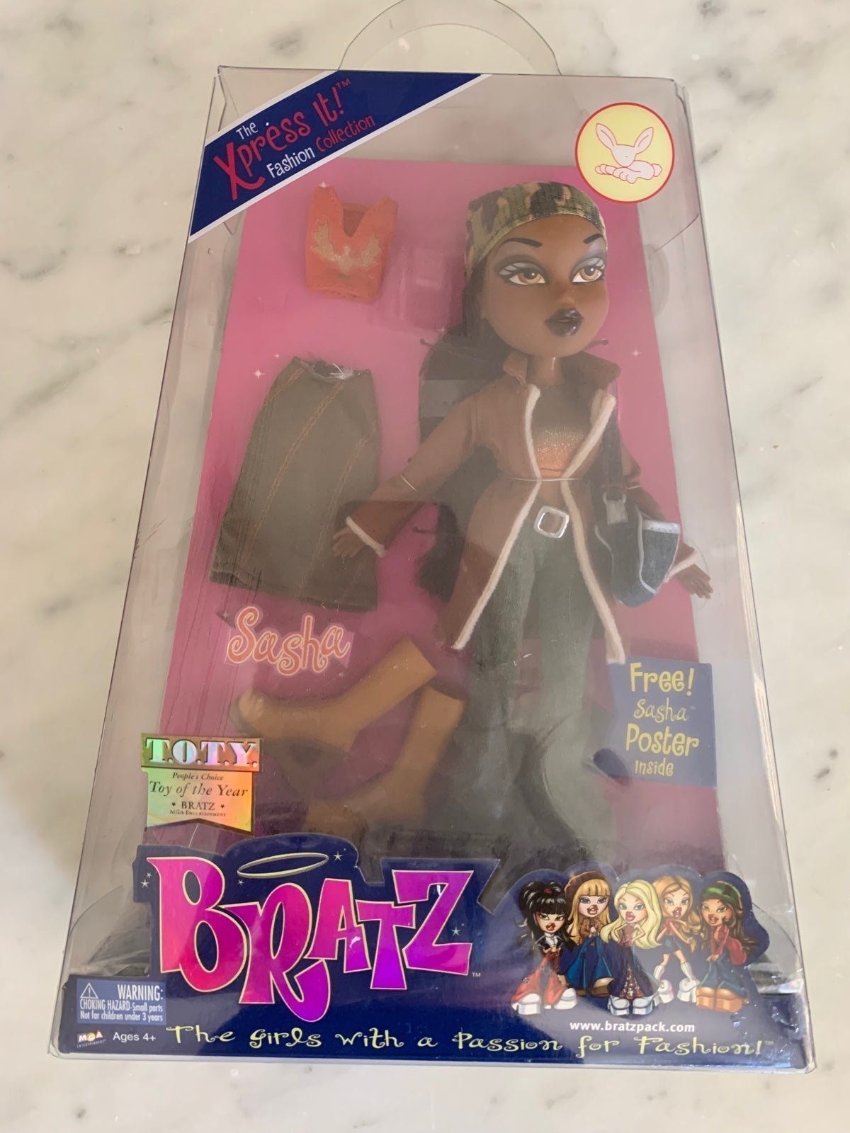 NIB Vintage Bratz “Sasha” Doll 2002 with Poster