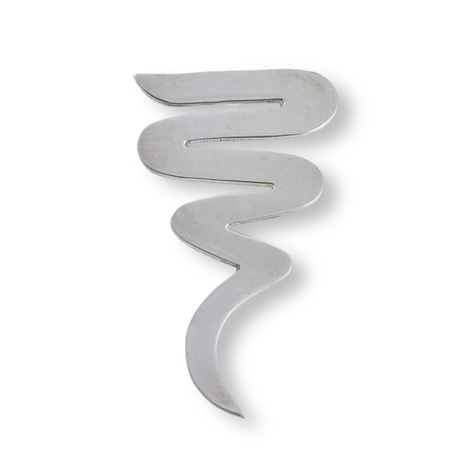 Southwest Mexico Taxco TE-26 Sterling Silver 925 Swirl Zigzag Pin Tornado Brooch