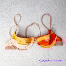 New! Zulu & Zephyr Sun Stripe Balconette Tie Bikini Top, size 4
