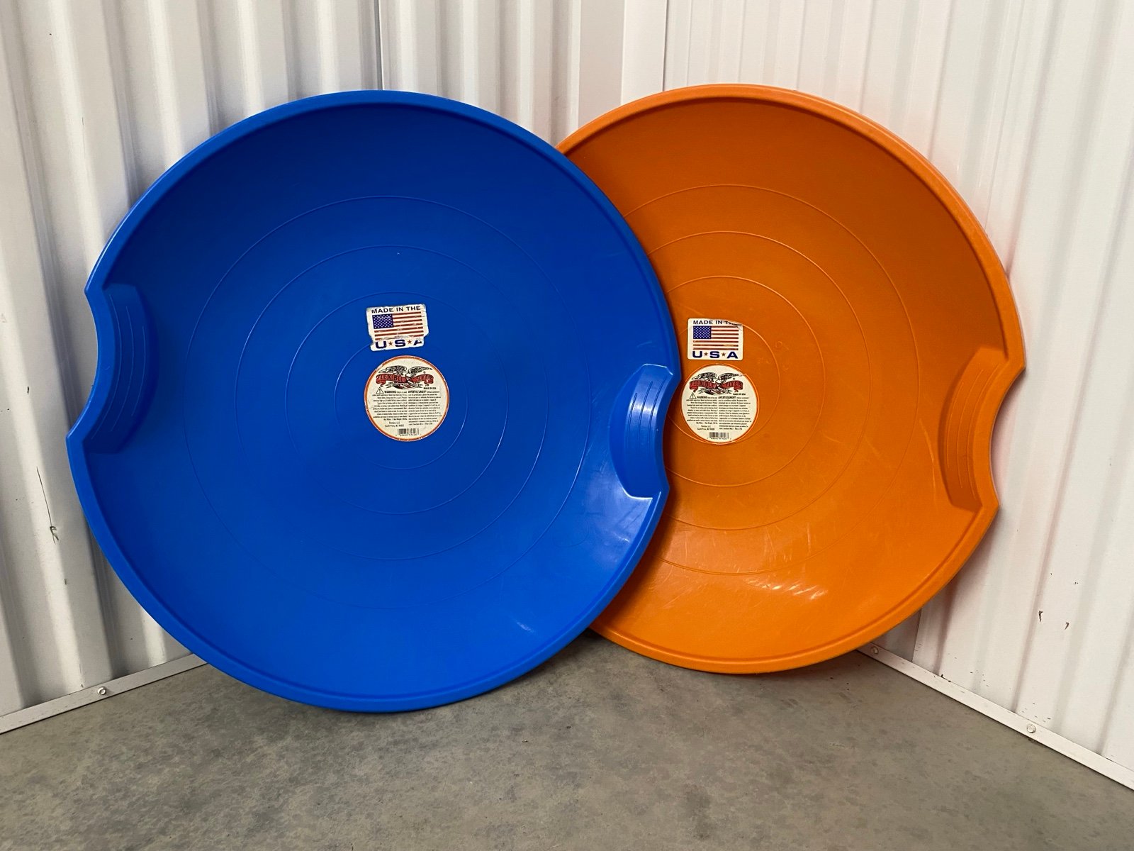 Paricon Flexible Flyer Flying Saucer Snow Sled Combo Pack, 26 Inch, Blue/Orange