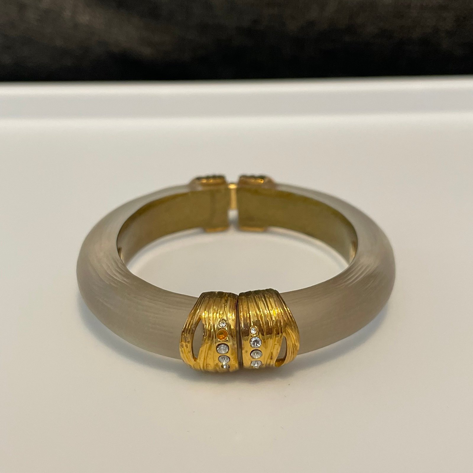 Authentic Alexis Bittar Lucite Crystal hinge Bracelet