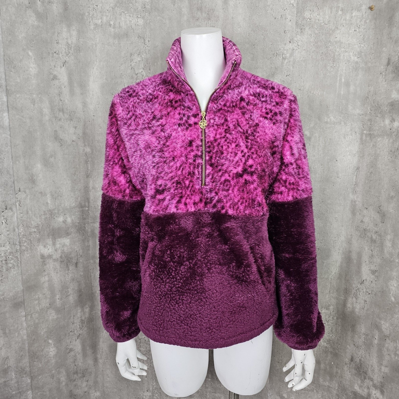 Lilly Pulitzer Womens XS KEALA Shepra Amarena Cherry 1/4 Zip Popover
