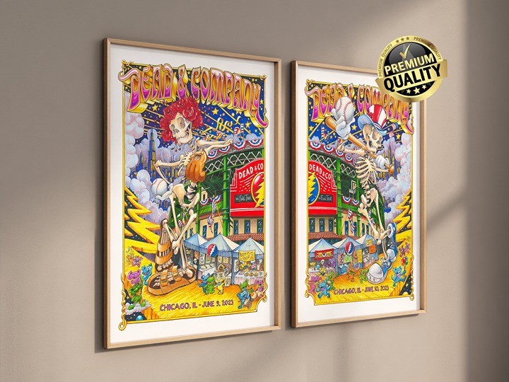 Dead And Company Poster12x18 No Frame Framed NEW 2 Piece Wall Art 2023 Tour Pos