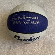 Spencer Haywood Signed Baden Red, White & Blue Basketball w/ABA MVP SCHWARTZ COA