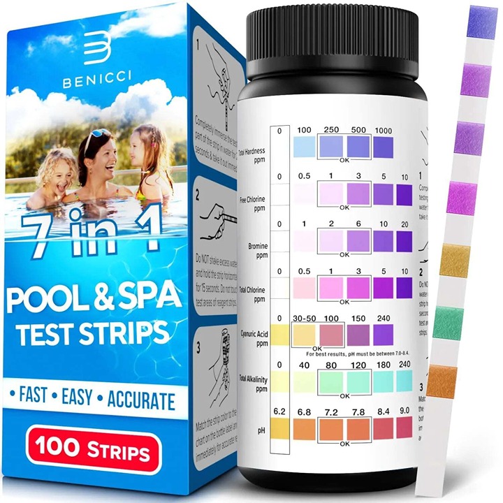 7 in 1 Pool and Spa Test Strips Kit 100 Accurate Test Strips for Spa