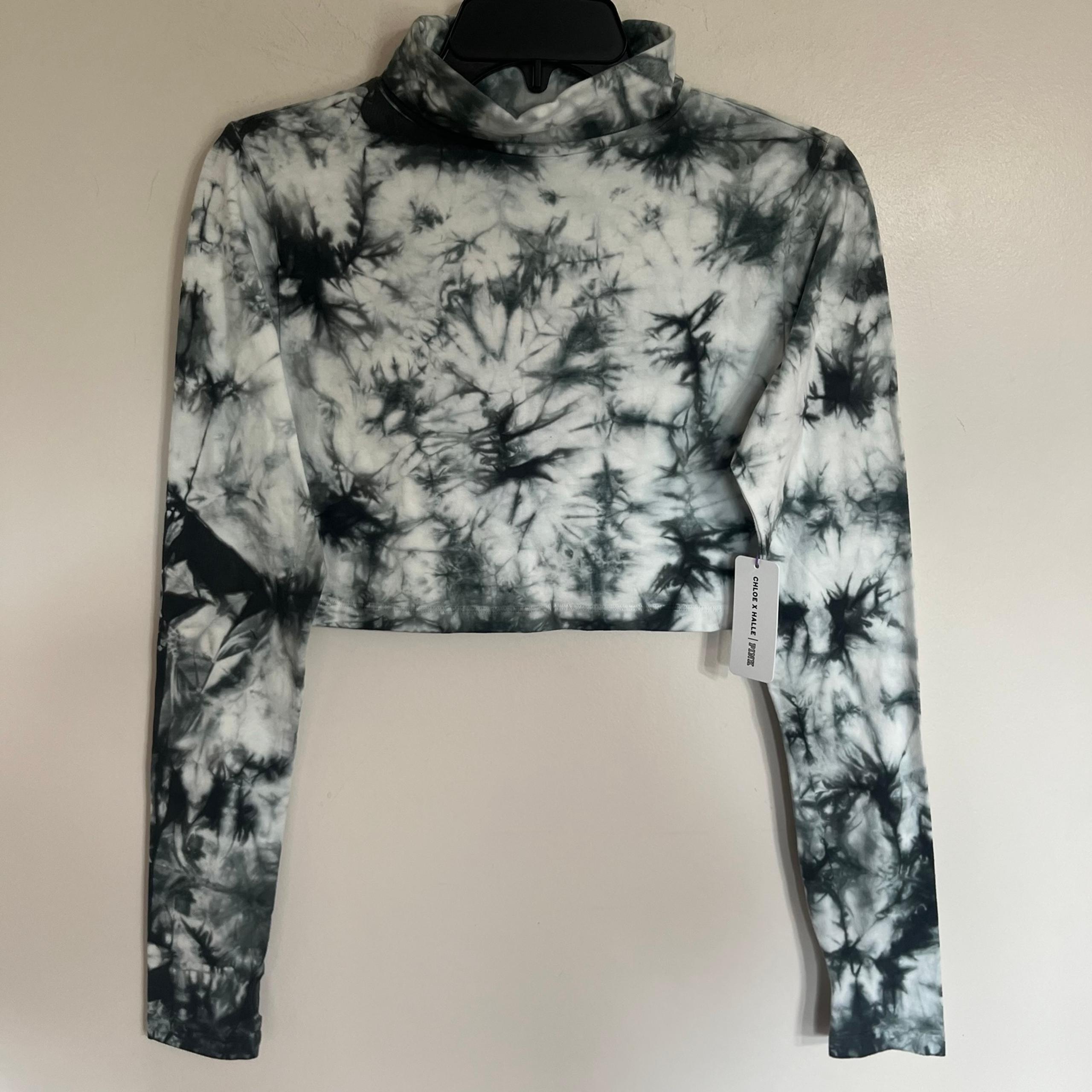 Victoria Secret Pink x Chloe x Halle Women's Sz L Tie Dye Cropped Turtleneck
