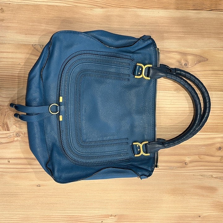 Chloe Steel Blue Leather Marcie Bag