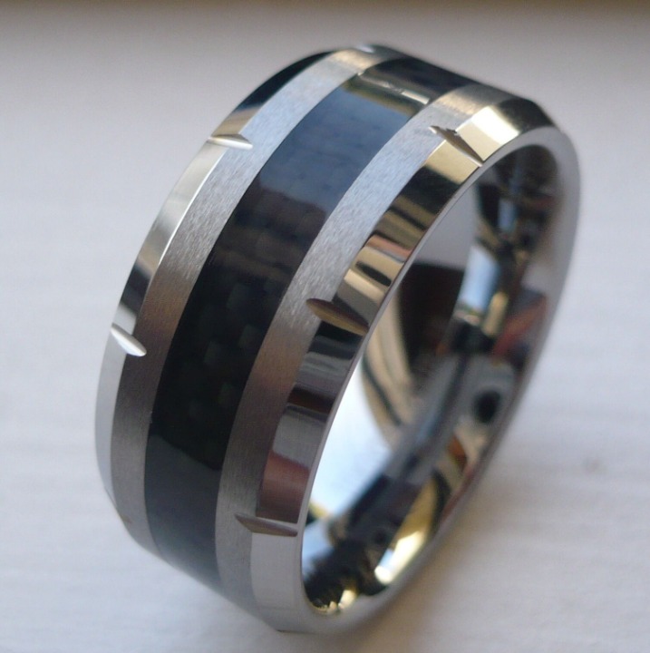 Men's tungsten ring carbon fiber 8 -15