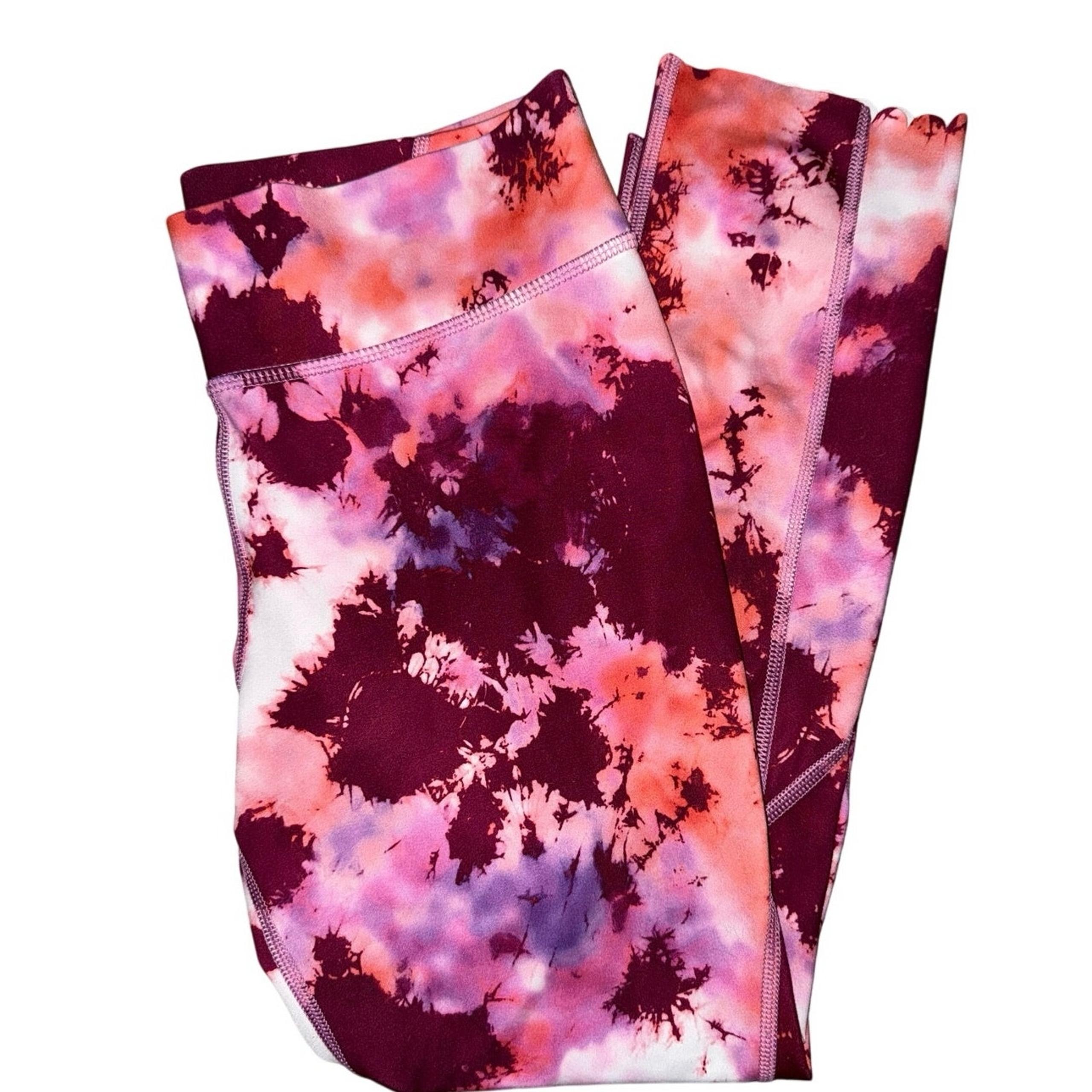 All in motion leggings activewear tie dye scalloped cropped womens XL (14/16)