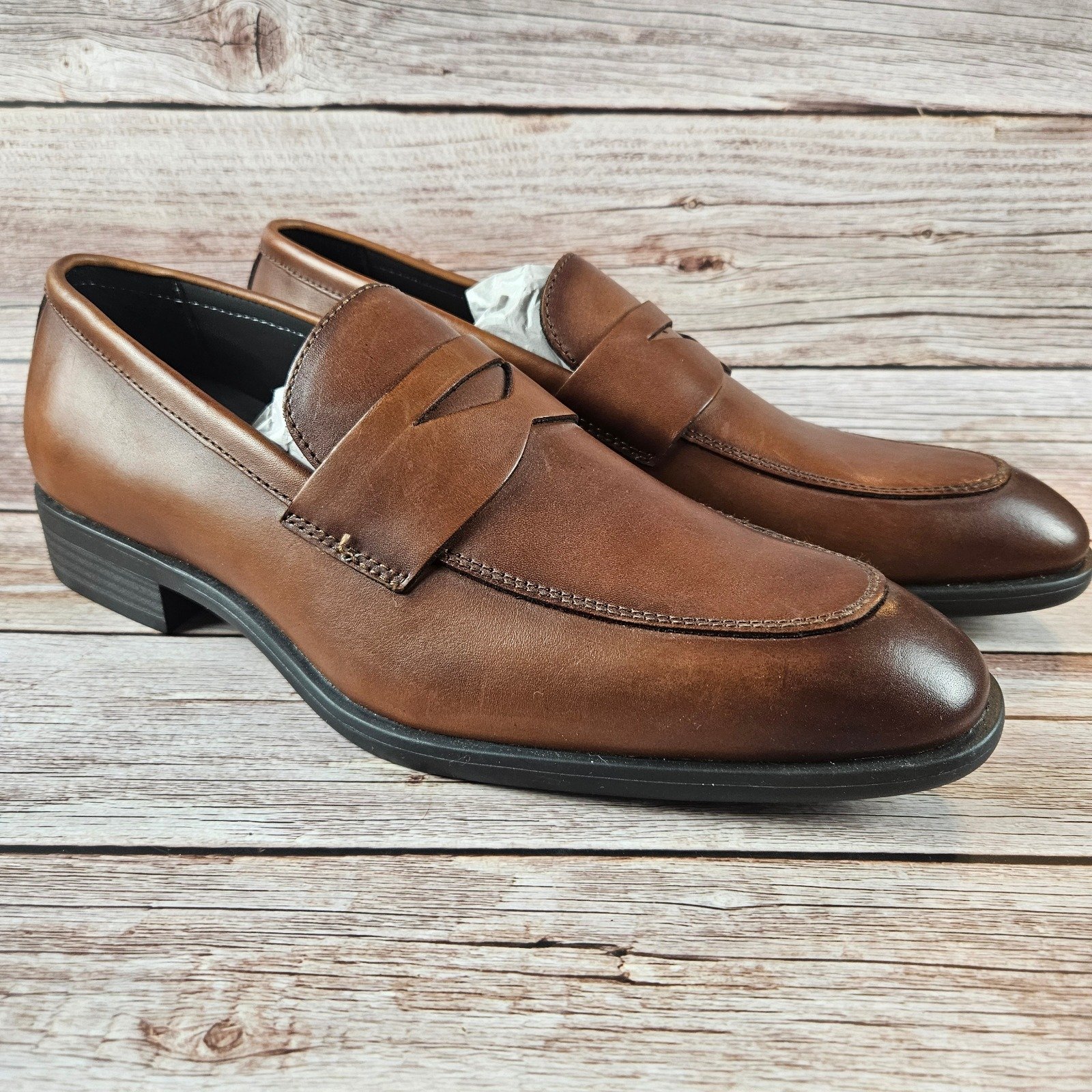 Nordstrom OrthoLite Dino Penny Loafer, brown leather, men's 10