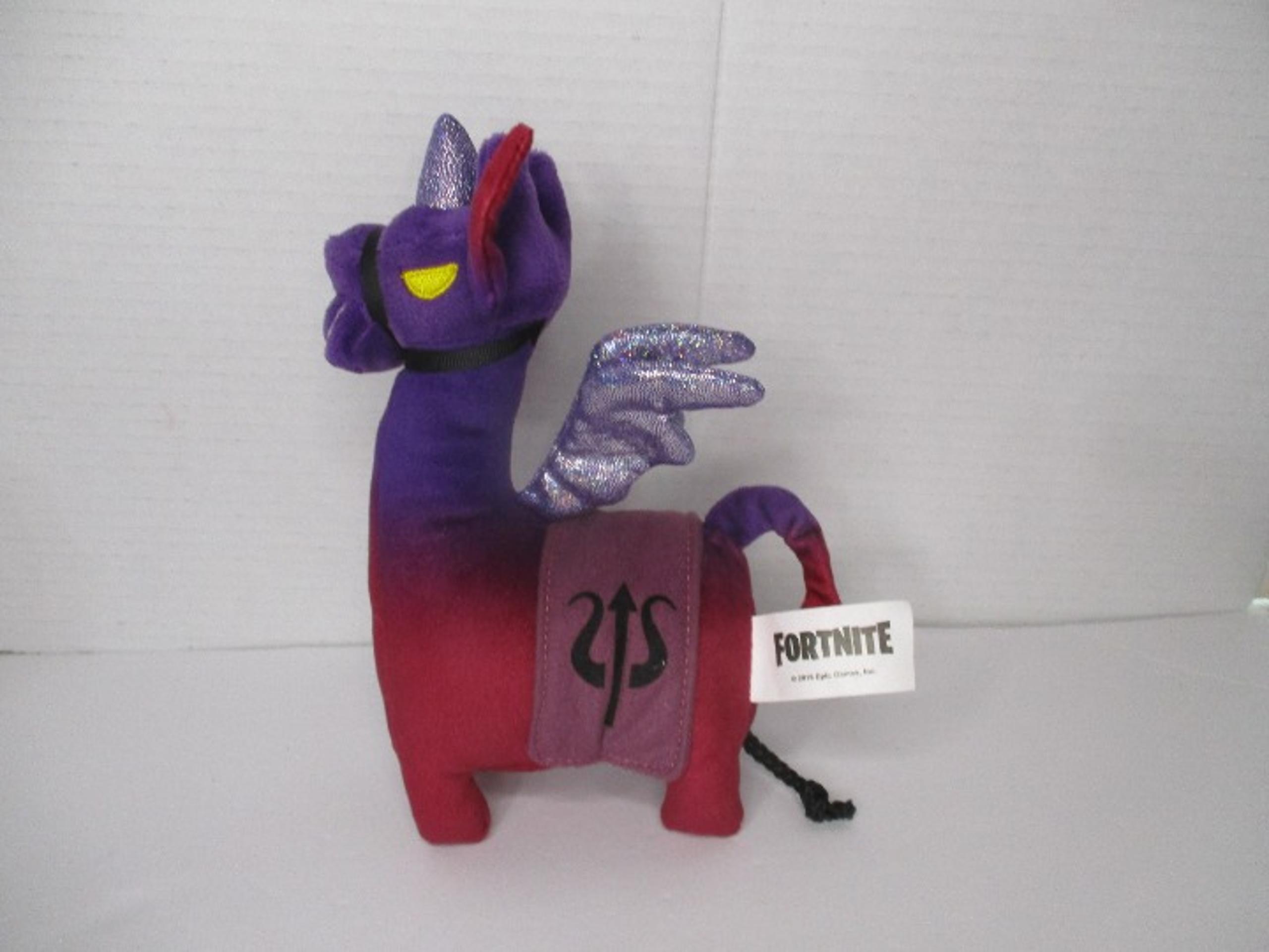 Fortnite Epic Games Plush  Llamacorn  Dark Purple Stuffed 8" Tall Llama Unicorn
