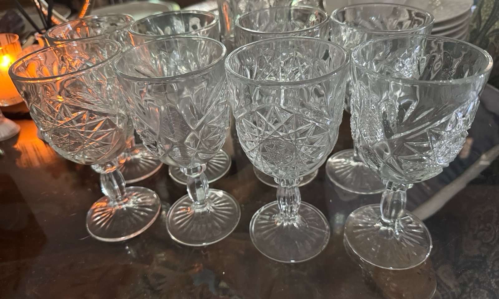 Vintage Libbey Hobstar water goblets set of 8