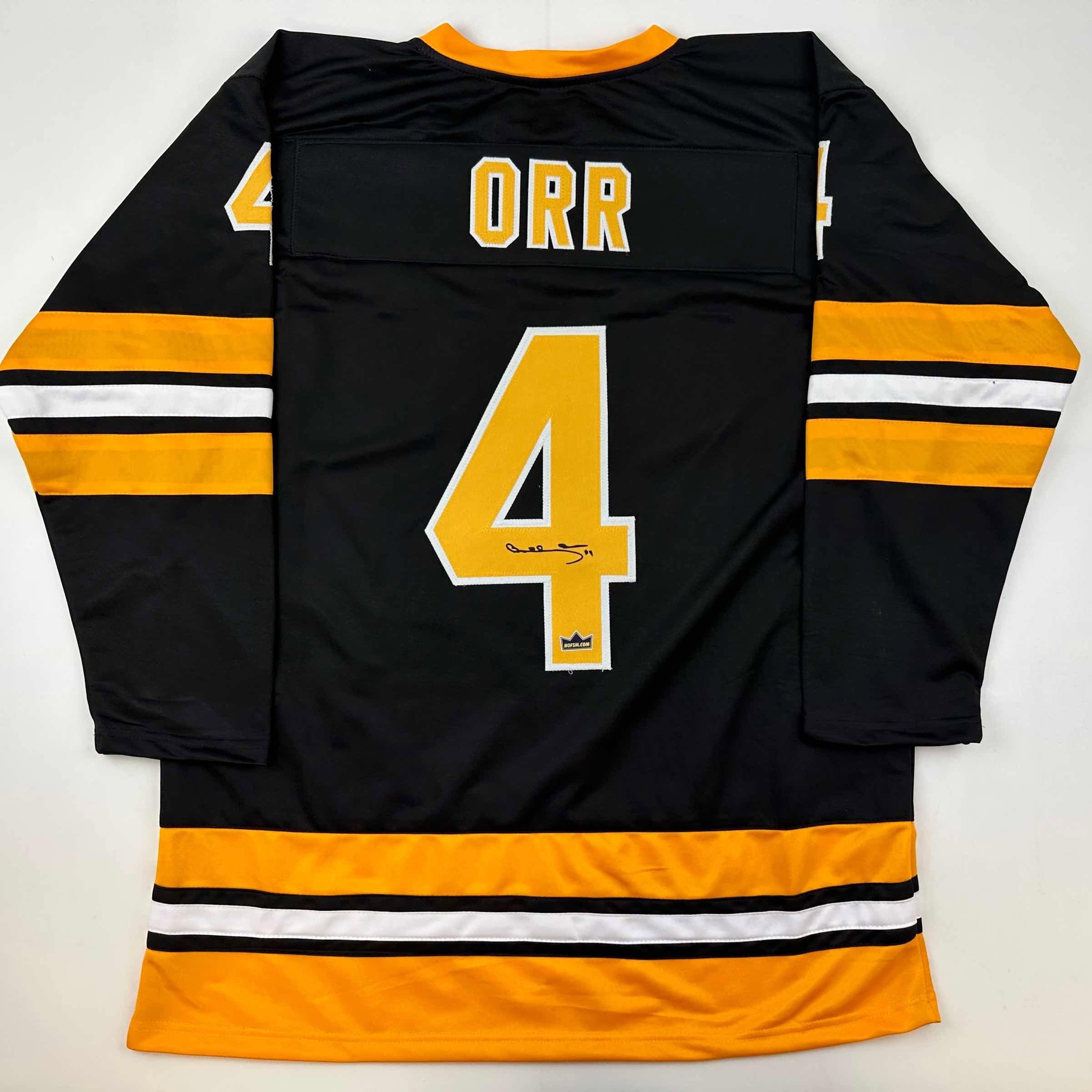 Facsimile Autographed Bobby Orr Boston Black Auto Jersey Size Men's XL