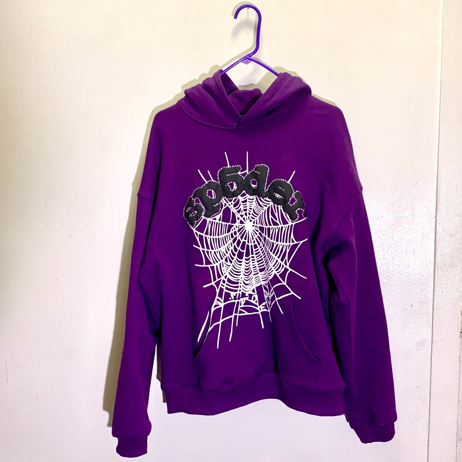 purple sp5der hoodie size XL