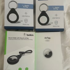 Apple air tag 4 pack+ ring case (2) + secure holder with strap