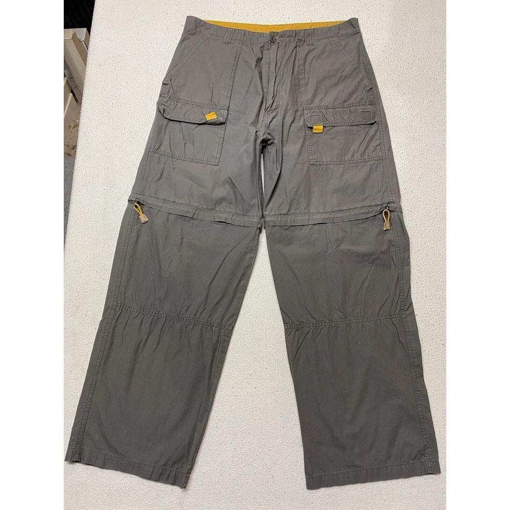 Vintage Y2K Convertible Zip Off Baggy Skate Pants Grey 36x32 Cargo