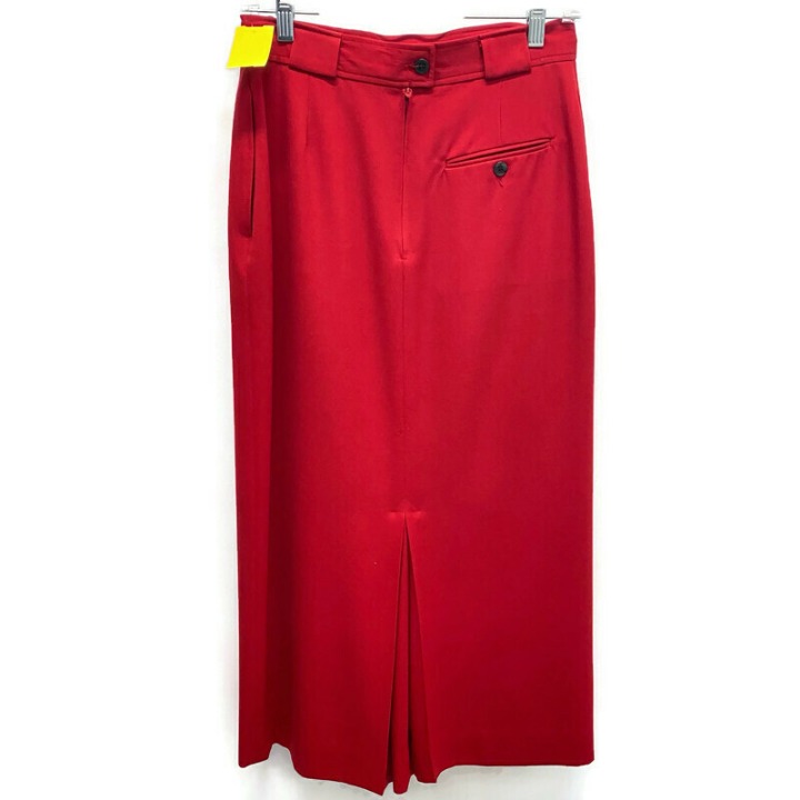 Corbin Ltd Red Wool Midi Pencil Skirt