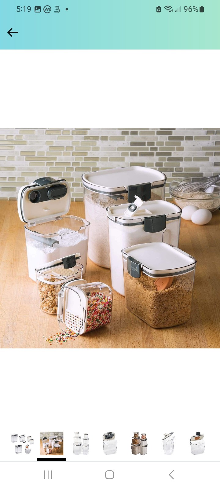 Progressive Prepworks ProKeeper 6 Piece Kitchen Clear Plastic Airtight Food Stor