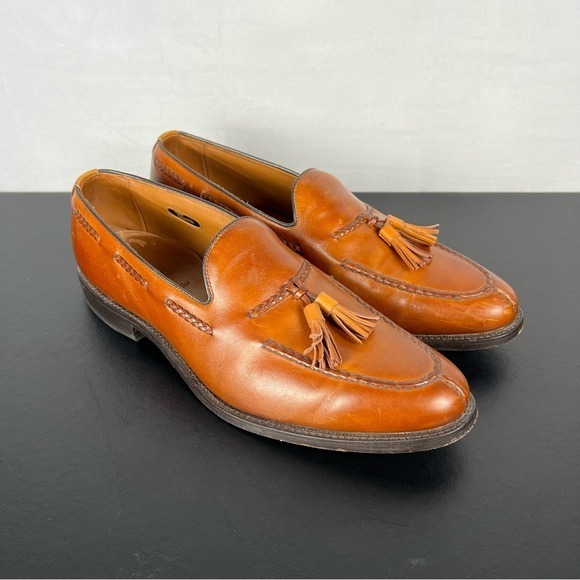 Allen Edmonds Pembrooke Split Toe Tassel Loafers Brown Leather Mens Size 10