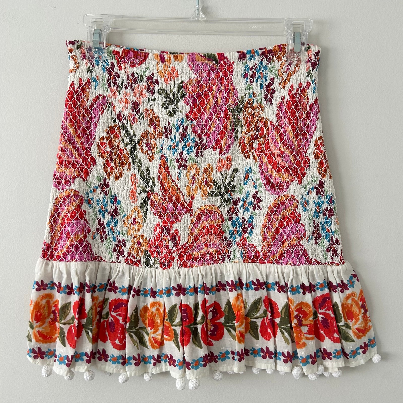Farm Rio Spring Bananas Smocked Mini Skirt Small