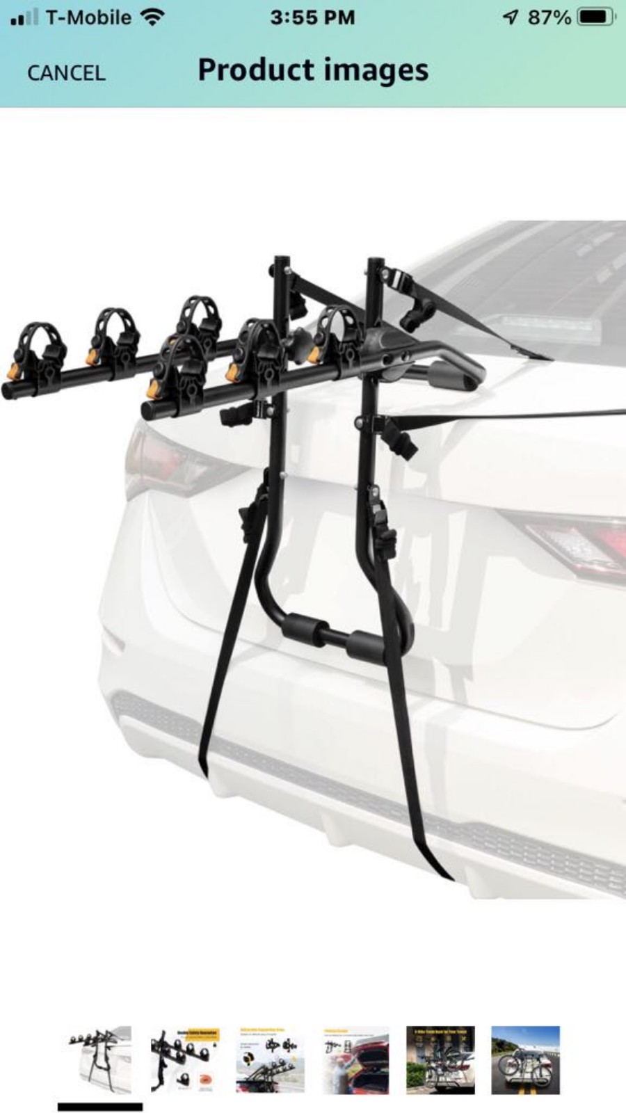 GYMAX Bike Rack, Trunk Mounted 3 Bike Hitch Rack with 2” Receiver & Double Safet