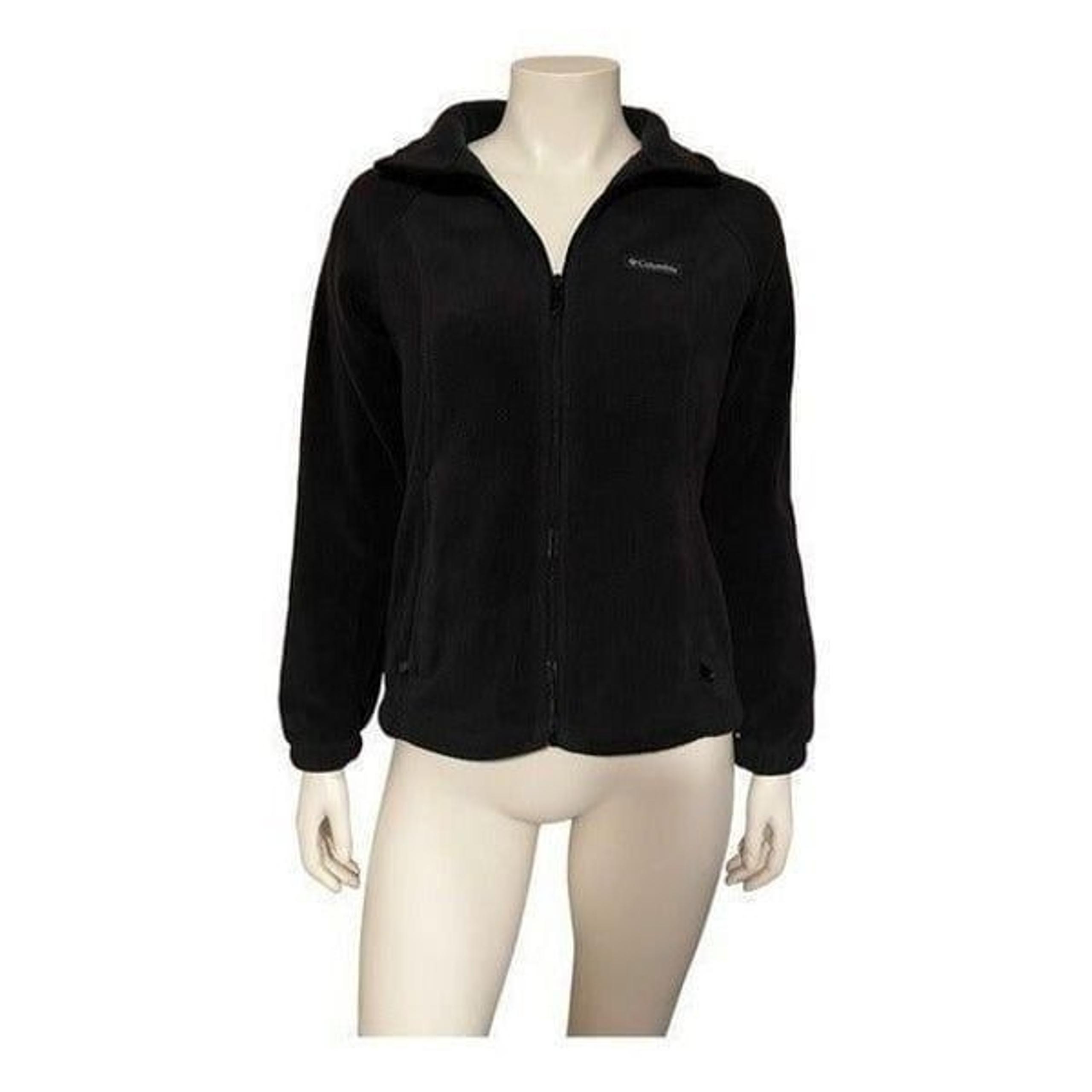 Columbia Black Benton Springs Full Zipped Fleece Jacket Women's Small EUC