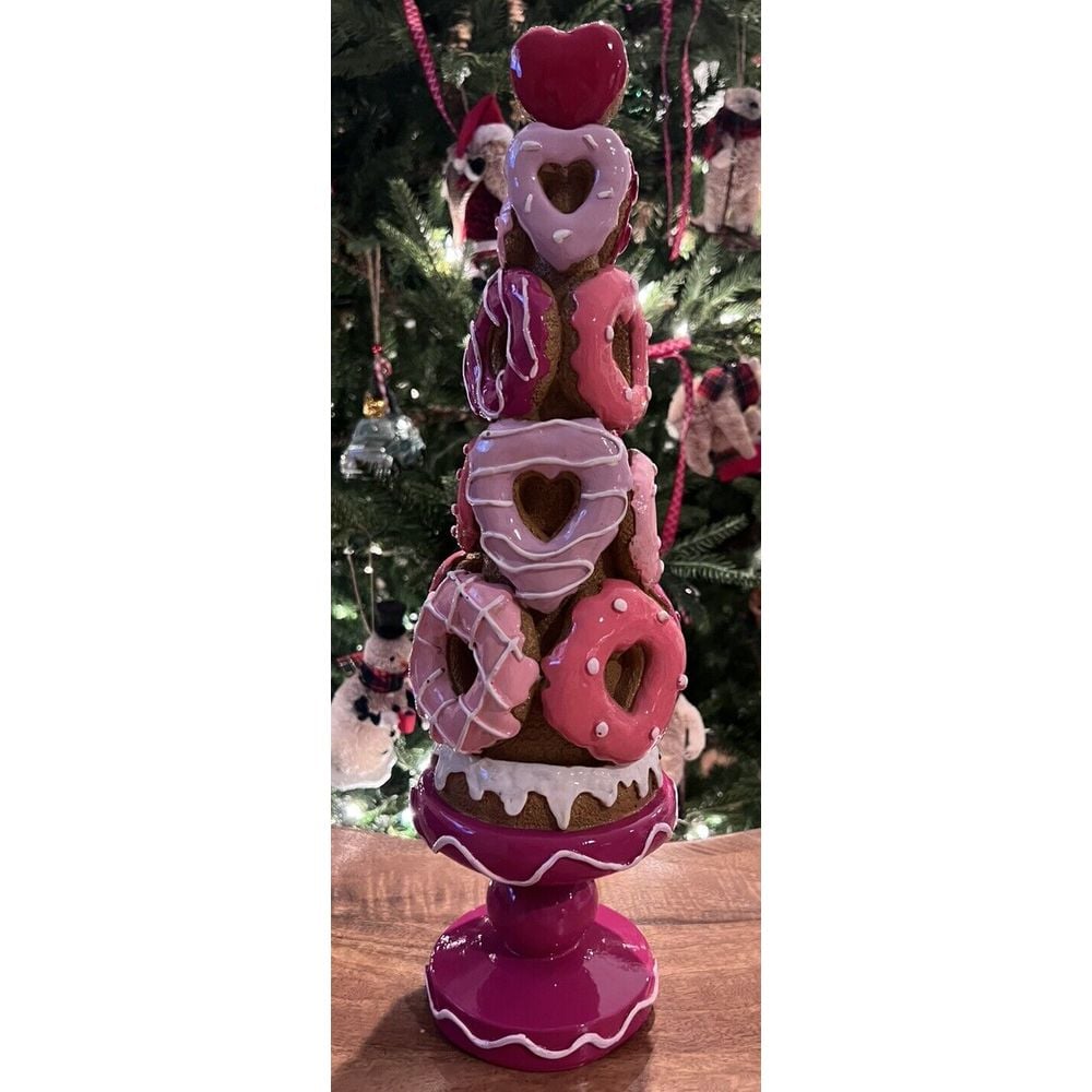 Bella Lux Gingerbread Tree with Donuts and a Heart Topper