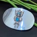 Vintage Southwestern Sancrest Eagle Turquoise Silver-tone Belt Buckle
