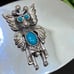 Vintage Southwestern Sancrest Eagle Turquoise Silver-tone Belt Buckle