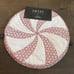 Isaac Mizrahi Set Of 4 Placemats Christmas Peppermint Swirl Polka Dot Quilted