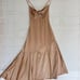 Misha Collection Satin Cut Out Midi Dress Cross back Spaghetti Gown Nude Size 2