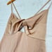 Misha Collection Satin Cut Out Midi Dress Cross back Spaghetti Gown Nude Size 2