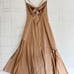 Misha Collection Satin Cut Out Midi Dress Cross back Spaghetti Gown Nude Size 2