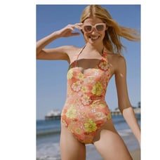New Anthropologie Sanctuary Reversible Halter One-Piece Swimsuit 125 SMALL