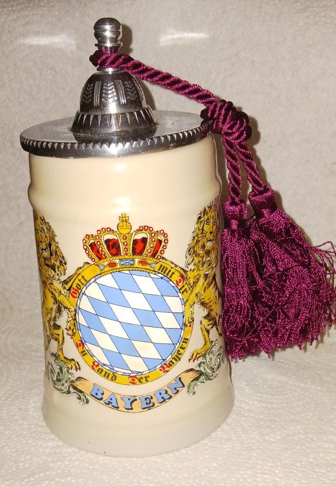 Vintage German Beer Stein/Tankard - Bayern - Bavaria Coats of Arms