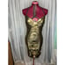 Y2k slip wiggle dress formal party gold snake print