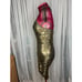 Y2k slip wiggle dress formal party gold snake print